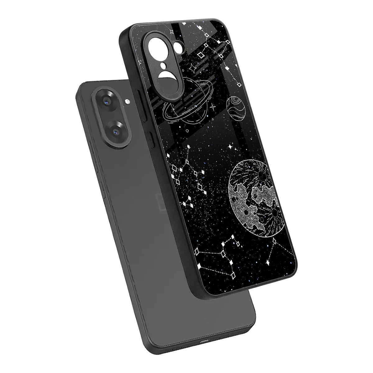 Stellar Voyage sleek oneplus nord ce5 5g cover with tempered glass back and TPU edges
