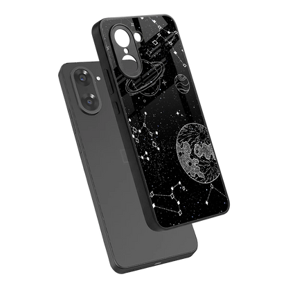 Stellar Voyage sleek oneplus nord ce5 5g cover with tempered glass back and TPU edges