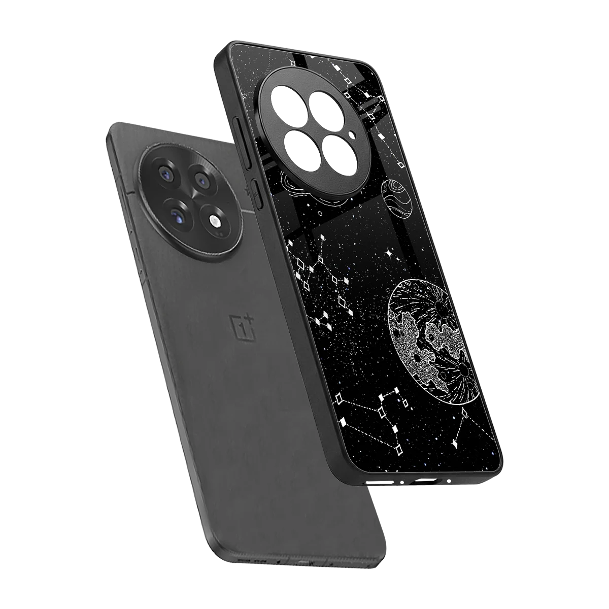Stellar Voyage sleek oneplus 13 cover with tempered glass back and TPU edges