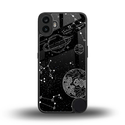 Stellar Voyage back phone cover | glass case for cmf nothing phone 1