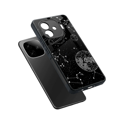 Stellar Voyage sleek iqoo neo 10r 5g cover with tempered glass back and TPU edges