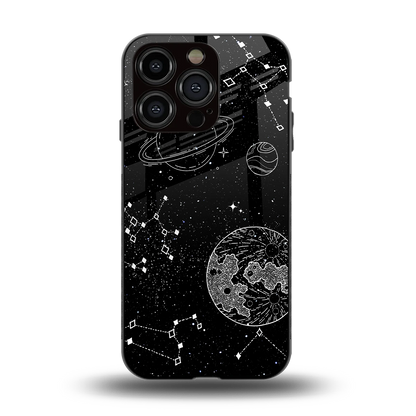 Stellar Voyage back phone cover | glass case for iphone 13 pro