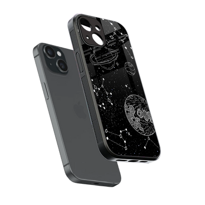 Stellar Voyage sleek iphone 13 cover with tempered glass back and TPU edges