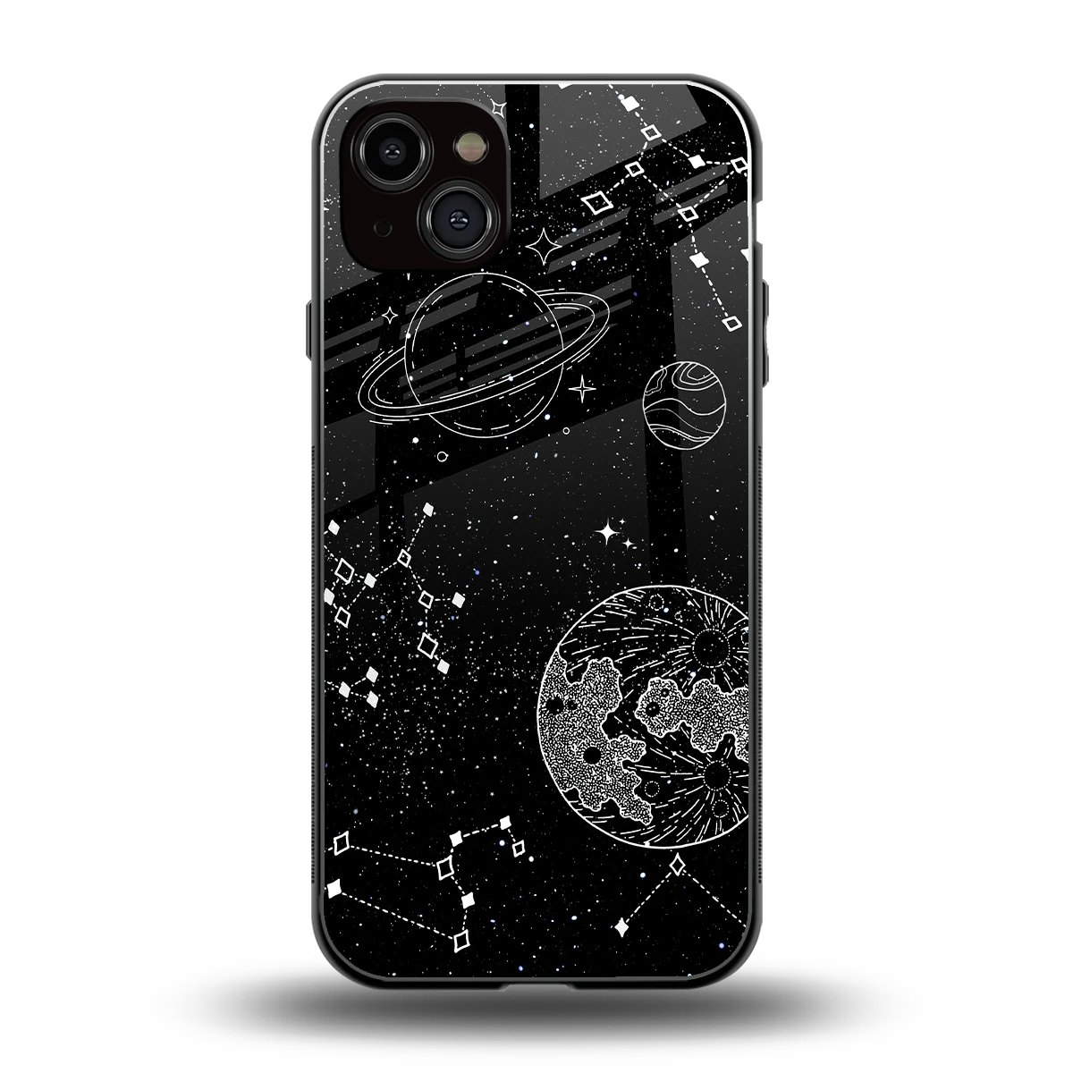Stellar Voyage back phone cover | glass case for iphone 14 plus