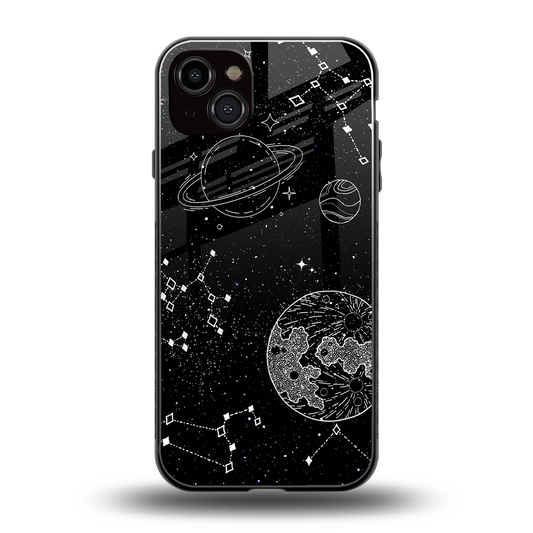 Stellar Voyage back phone cover | glass case for iphone 14 plus