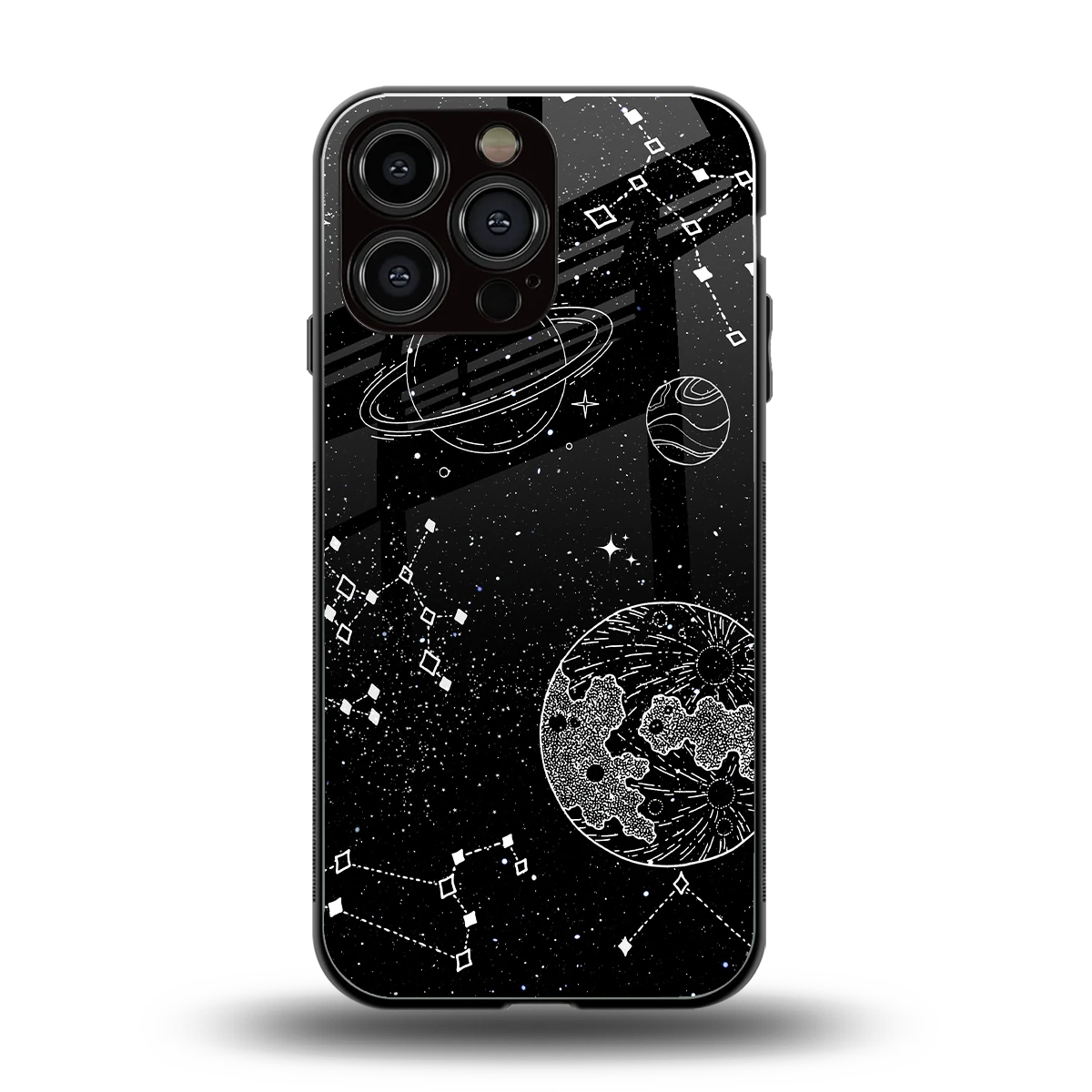 Stellar Voyage back phone cover | glass case for iphone 15 pro max