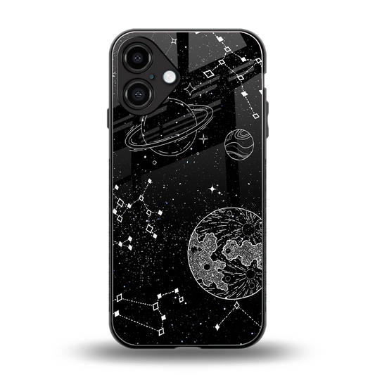 Stellar Voyage back phone cover | glass case for iphone 16 plus