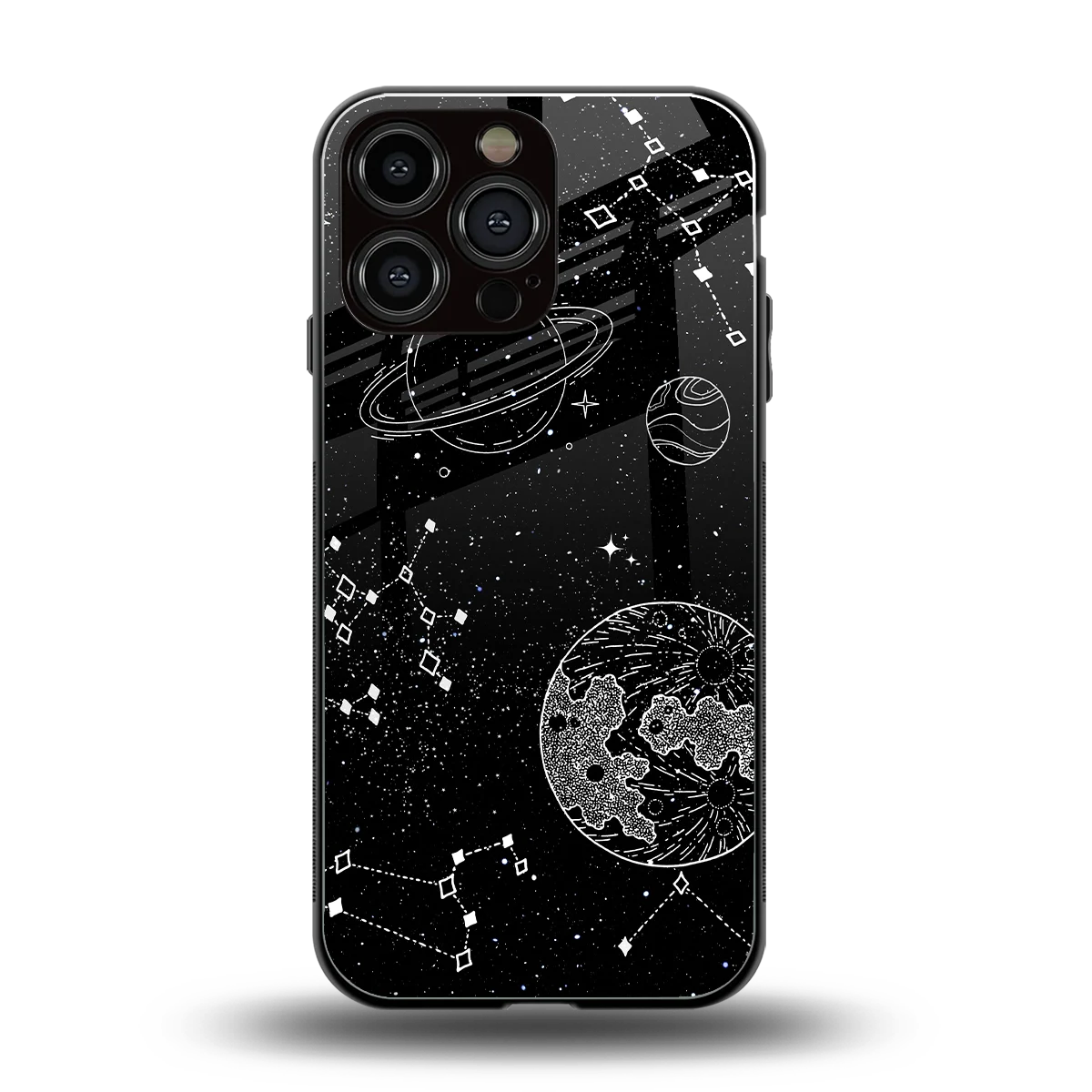 Stellar Voyage back phone cover | glass case for iphone 16 pro max