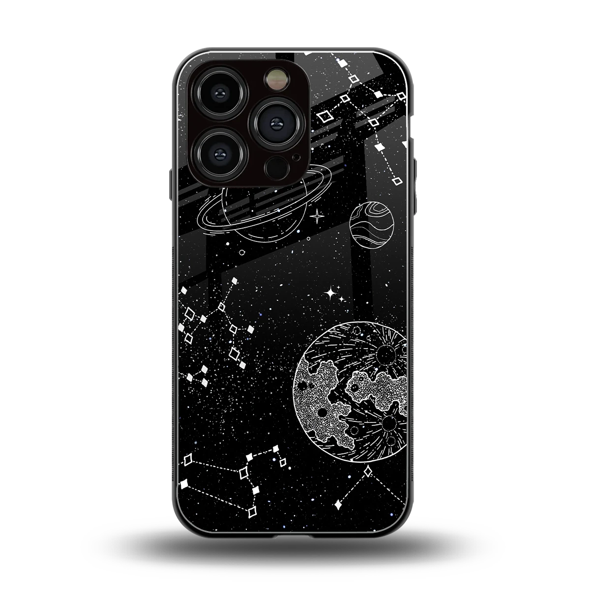 Stellar Voyage back phone cover | glass case for iphone 16 pro
