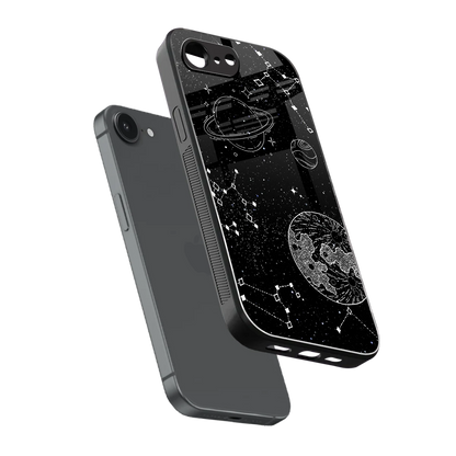 Stellar Voyage sleek iphone 17e cover with tempered glass back and TPU edges