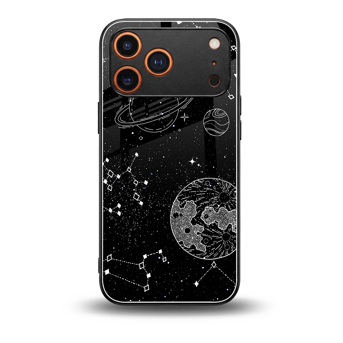 Stellar Voyage back phone cover | glass case for iphone 17 pro