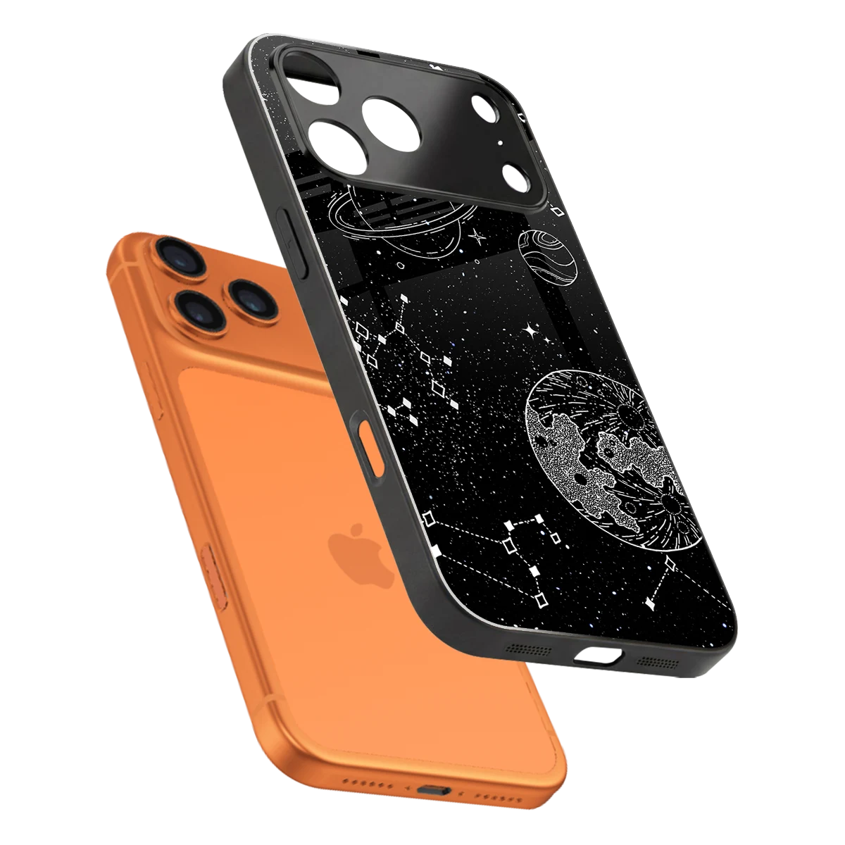Stellar Voyage sleek iphone 17 pro max cover with tempered glass back and TPU edges