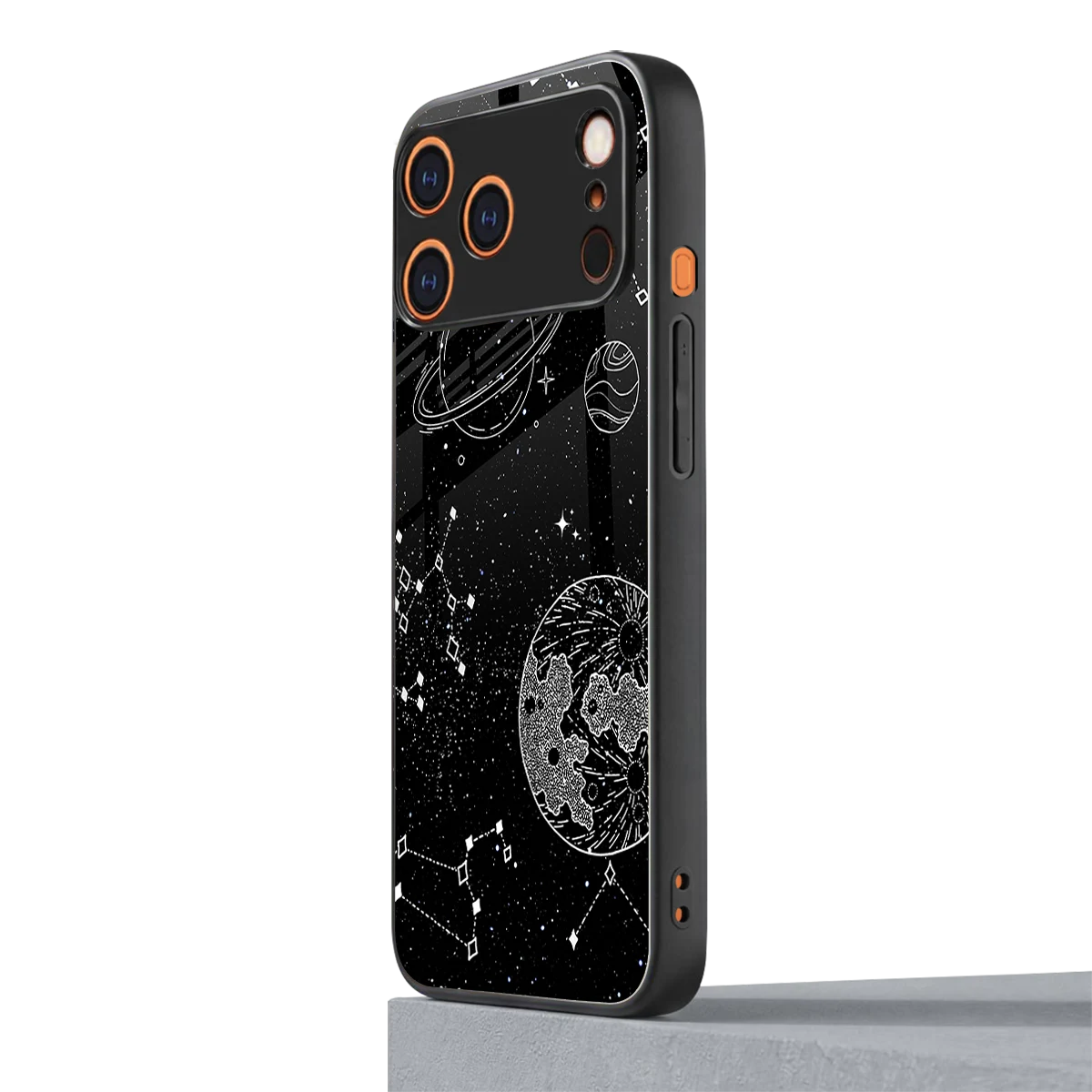 Stellar Voyage iphone 17 pro mobile cover | shockproof glass phone case