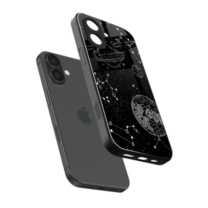Stellar Voyage sleek iphone 17 cover with tempered glass back and TPU edges
