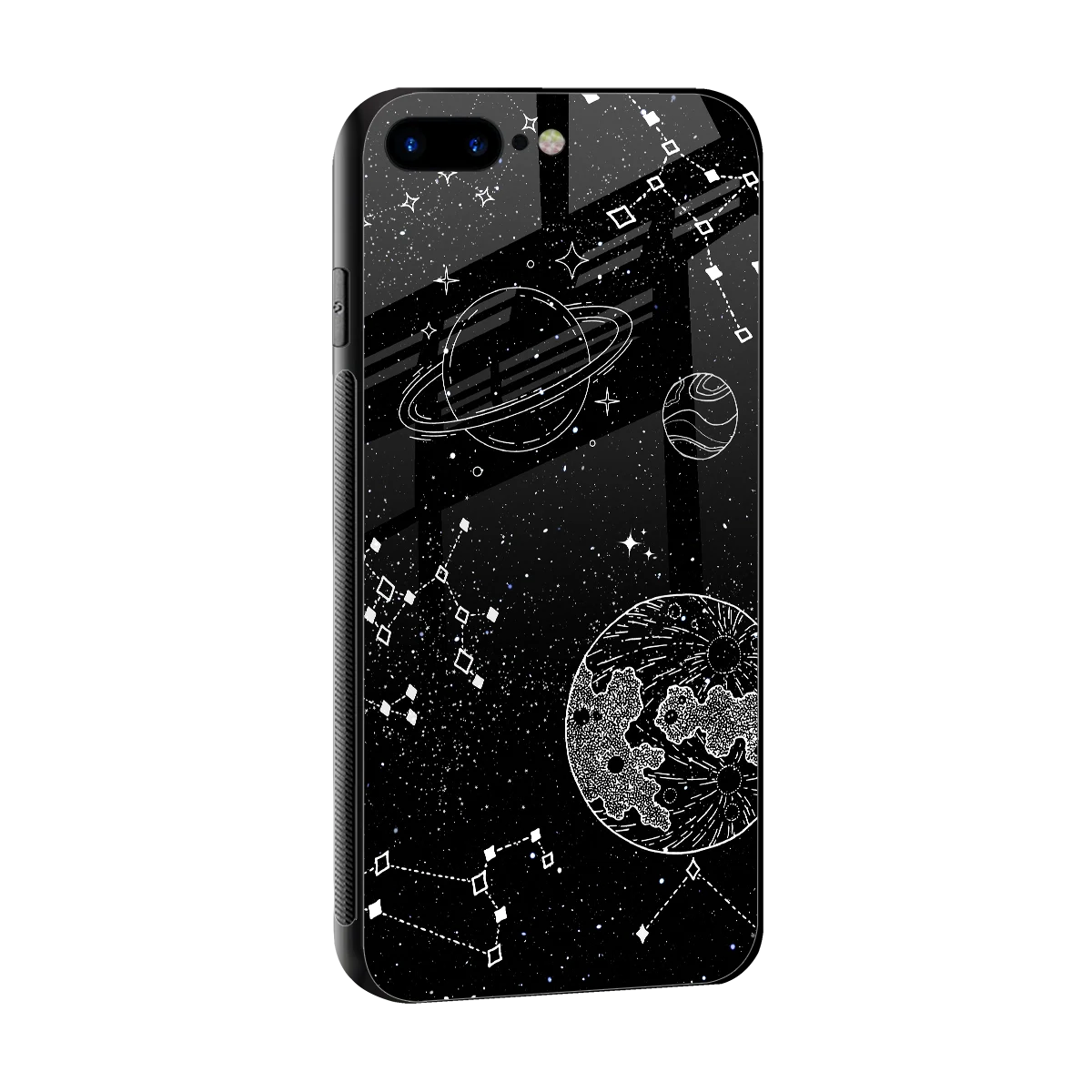 Stellar Voyage sleek iphone 8 plus cover with tempered glass back and TPU edges