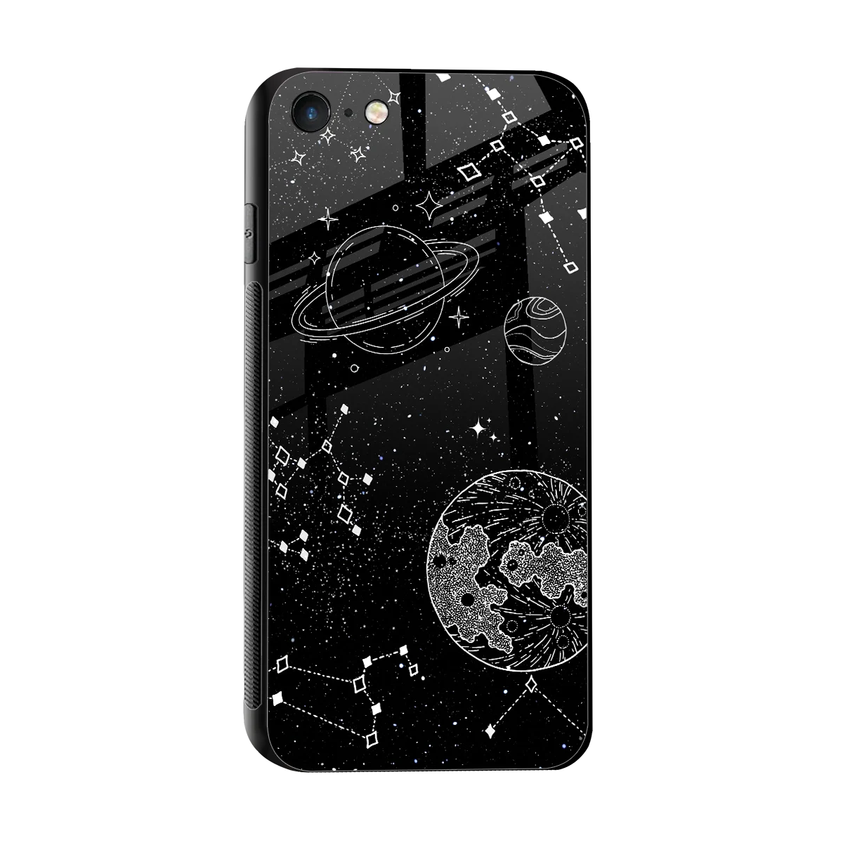 Stellar Voyage sleek iphone 7 cover with tempered glass back and TPU edges