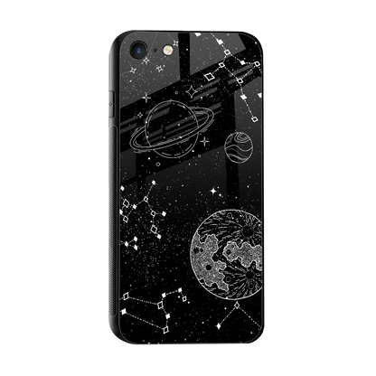 Stellar Voyage sleek iphone 7 cover with tempered glass back and TPU edges