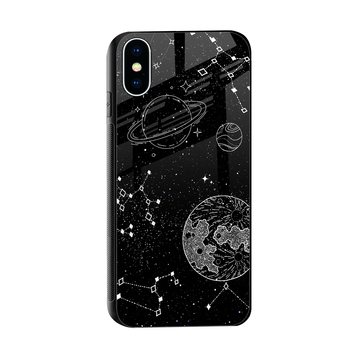 Stellar Voyage sleek iphone xs cover with tempered glass back and TPU edges
