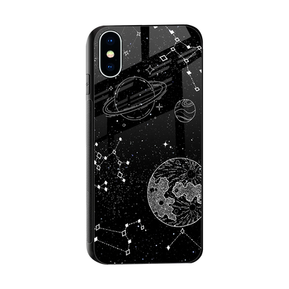 Stellar Voyage sleek iphone xs cover with tempered glass back and TPU edges