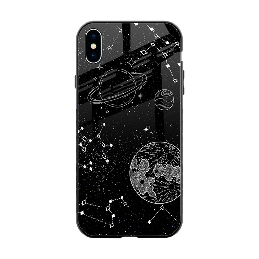 Stellar Voyage back phone cover | glass case for iphone xs max