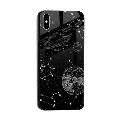 Stellar Voyage sleek iphone xs max cover with tempered glass back and TPU edges
