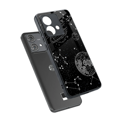 Stellar Voyage sleek motorola edge 40 neo 5g cover with tempered glass back and TPU edges