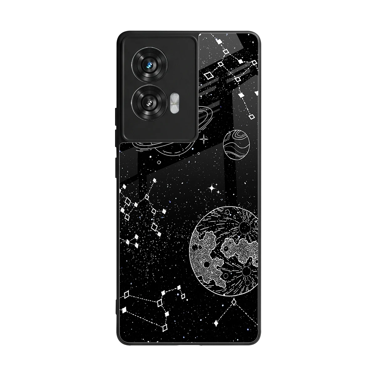 Stellar Voyage back phone cover | glass case for motorola edge 50 fusion