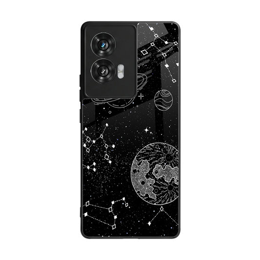Stellar Voyage back phone cover | glass case for motorola edge 50 fusion