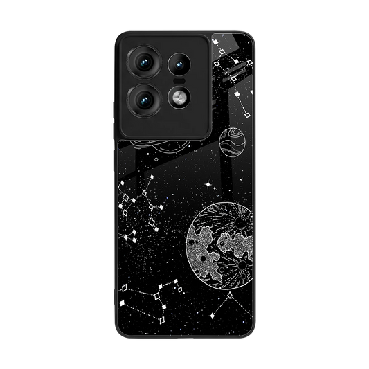 Stellar Voyage back phone cover | glass case for motorola edge 50 pro