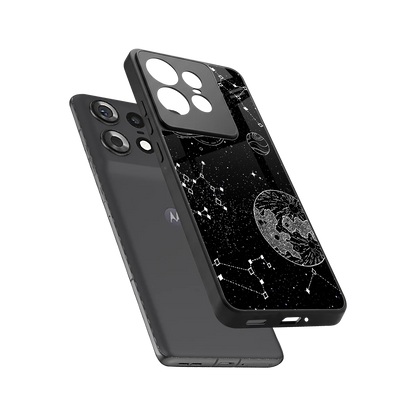 Stellar Voyage sleek motorola edge 50 pro cover with tempered glass back and TPU edges