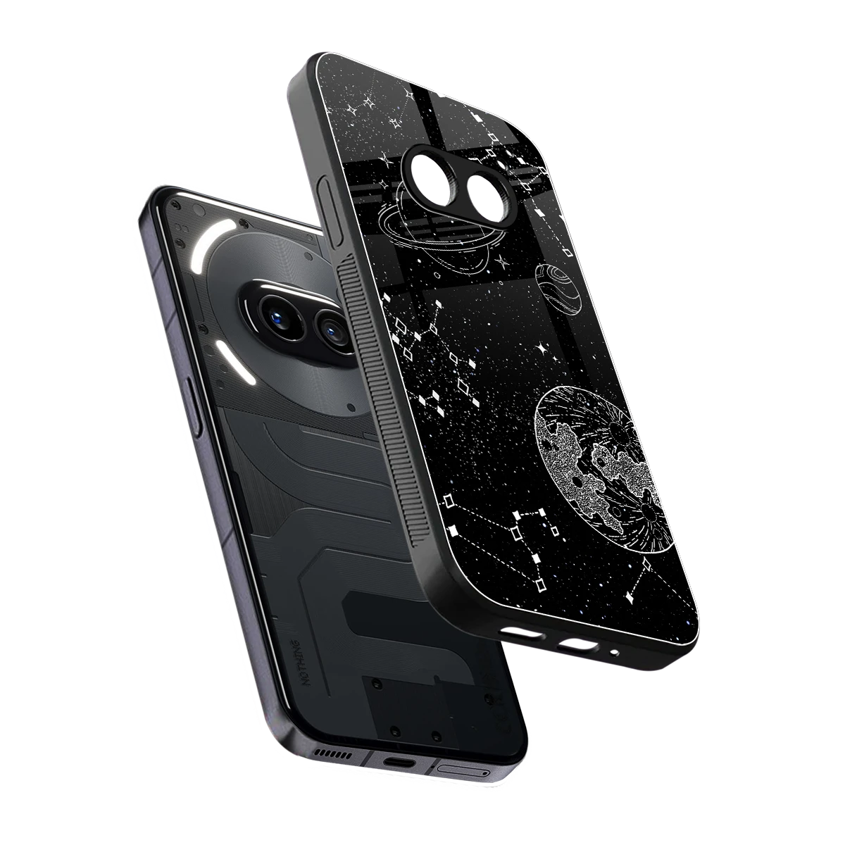 Stellar Voyage sleek nothing phone 2a cover with tempered glass back and TPU edges