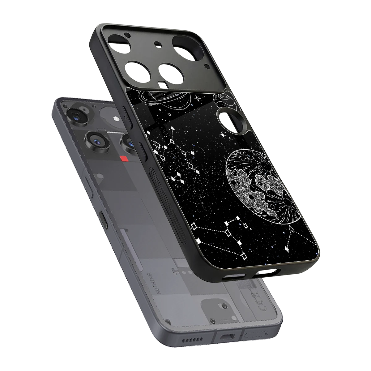 Stellar Voyage sleek nothing phone 3 cover with tempered glass back and TPU edges