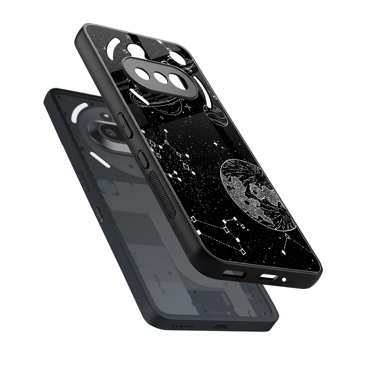 Stellar Voyage sleek nothing phone 3a cover with tempered glass back and TPU edges