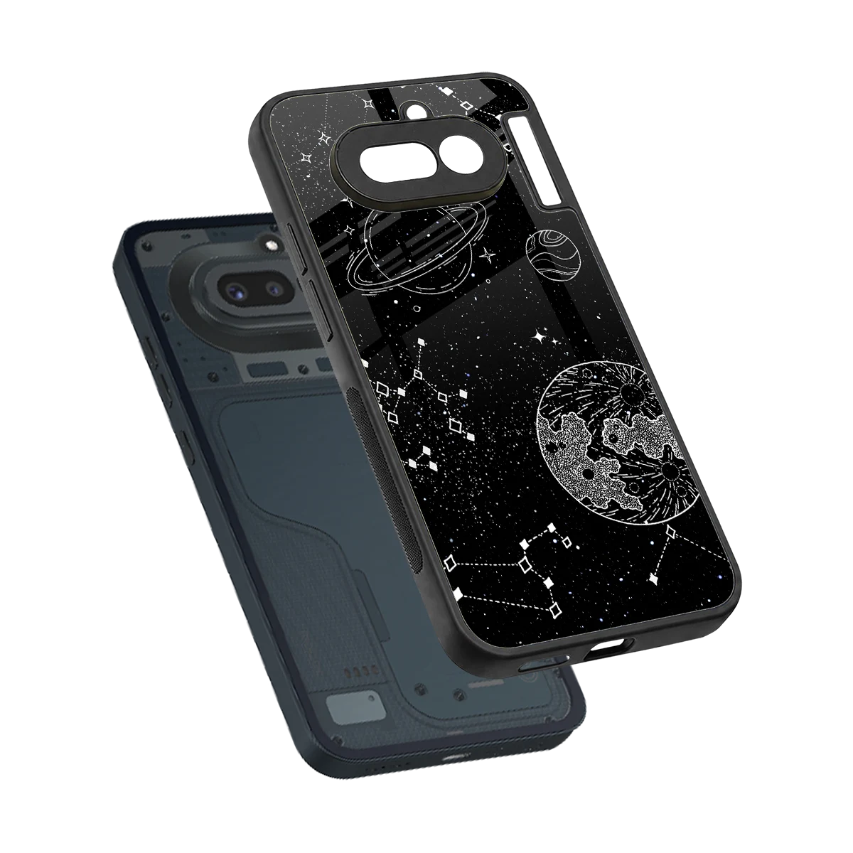 Stellar Voyage sleek nothing phone 4a cover with tempered glass back and TPU edges