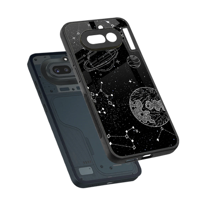 Stellar Voyage sleek nothing phone 4a cover with tempered glass back and TPU edges