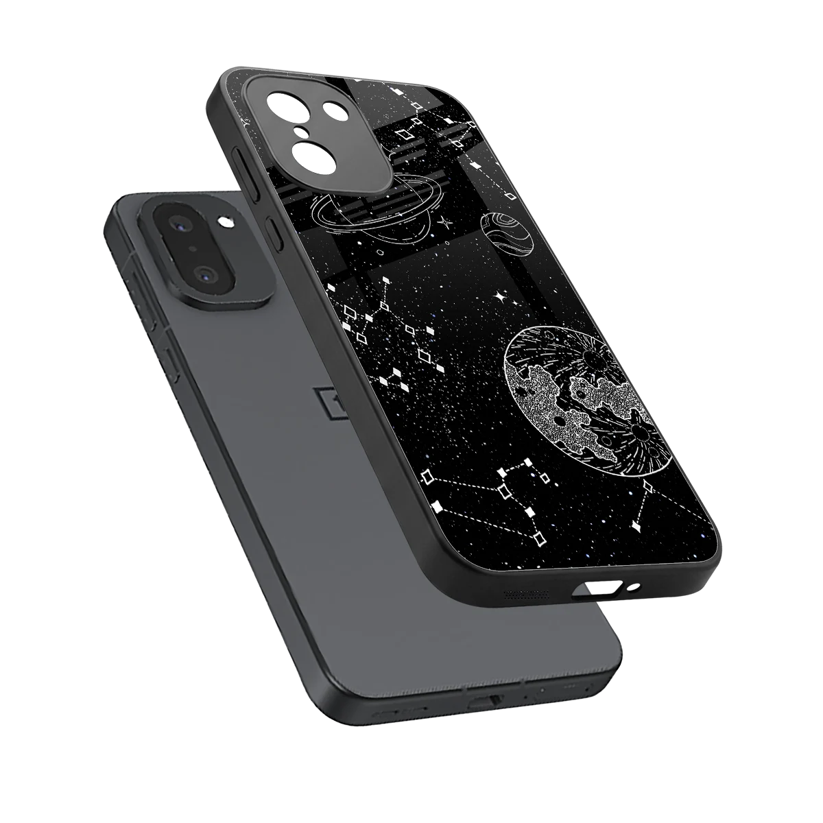 Stellar Voyage sleek oneplus 15r cover with tempered glass back and TPU edges