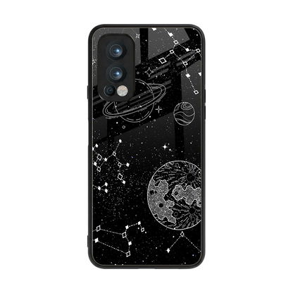 Stellar Voyage back phone cover | glass case for oneplus nord 2