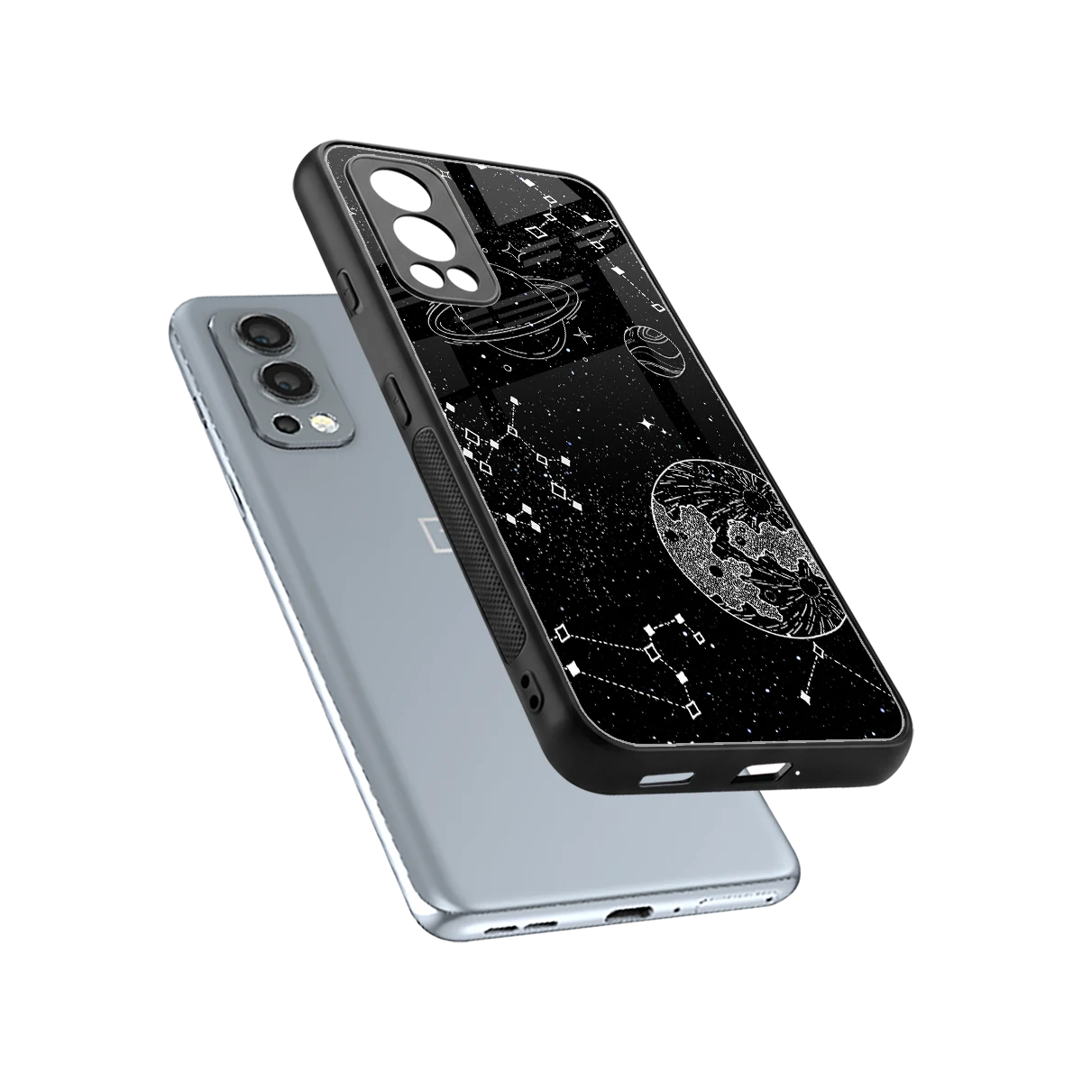 Stellar Voyage sleek oneplus nord 2 cover with tempered glass back and TPU edges