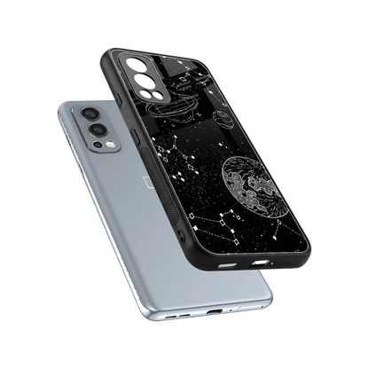 Stellar Voyage sleek oneplus nord 2 cover with tempered glass back and TPU edges