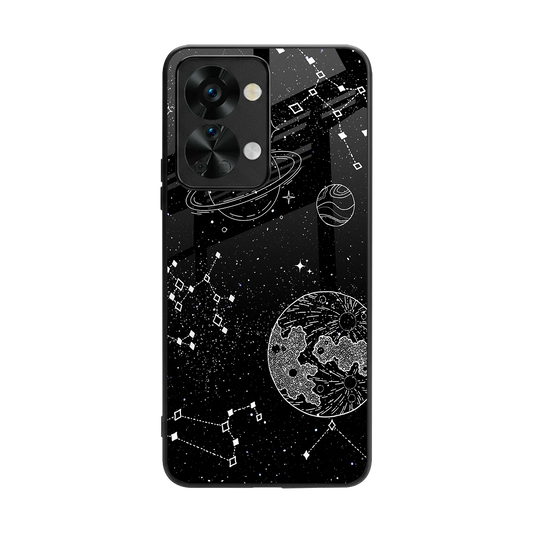 Stellar Voyage back phone cover | glass case for oneplus nord 2t