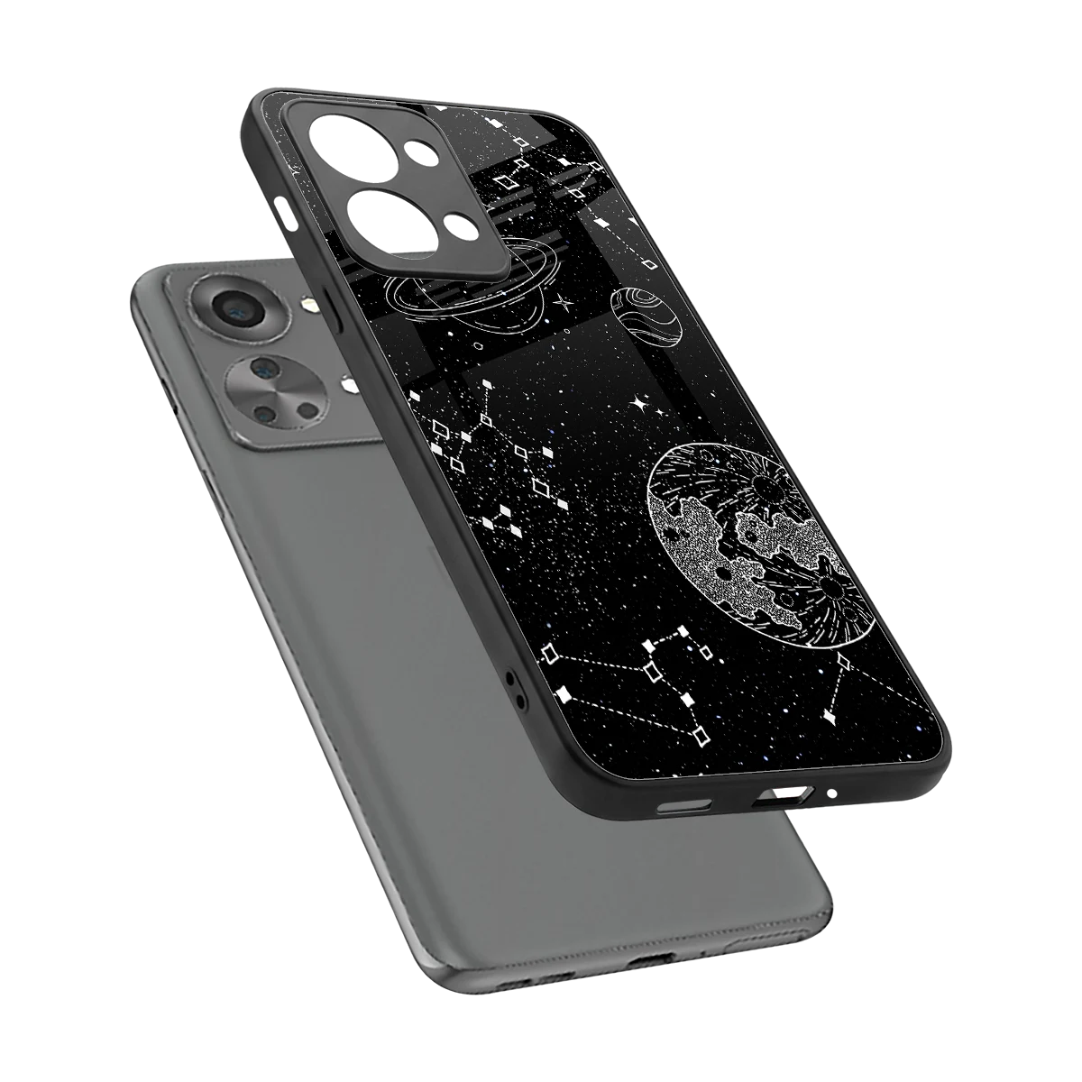 Stellar Voyage sleek oneplus nord 2t cover with tempered glass back and TPU edges