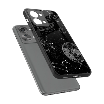 Stellar Voyage sleek oneplus nord 2t cover with tempered glass back and TPU edges