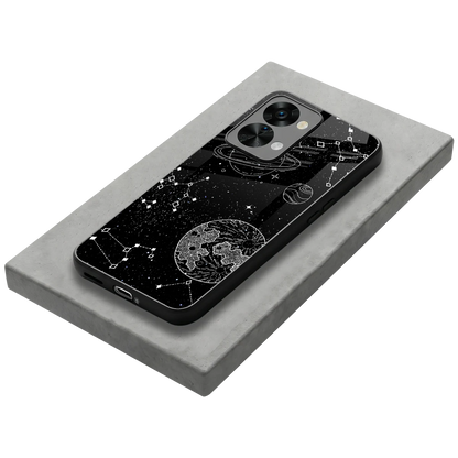 Stellar Voyage stylish phone case for oneplus nord 2t | glossy glass and slim fit
