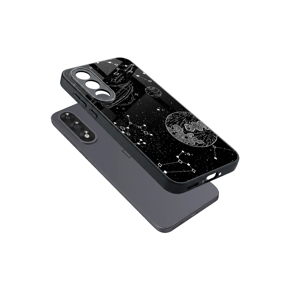 Stellar Voyage sleek oneplus nord 5 cover with tempered glass back and TPU edges