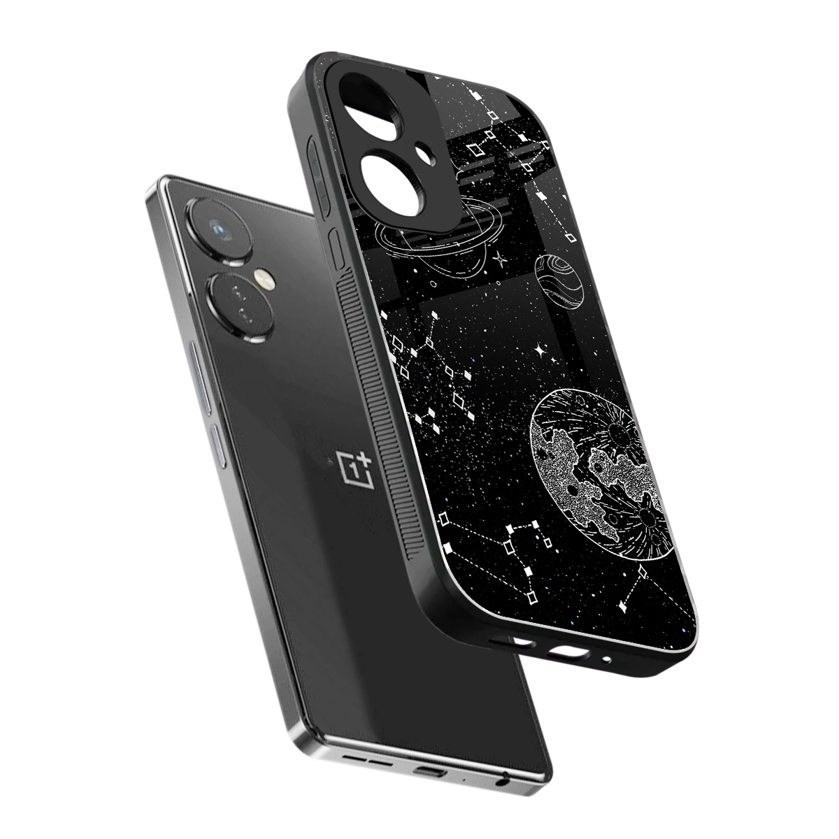 Stellar Voyage sleek oneplus nord ce 3 cover with tempered glass back and TPU edges