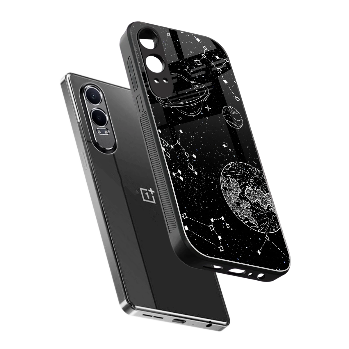 Stellar Voyage sleek oneplus nord ce 4 lite cover with tempered glass back and TPU edges