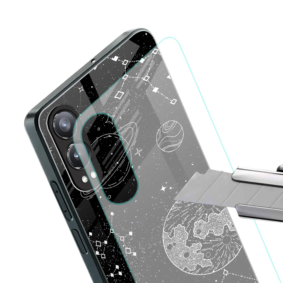 Stellar Voyage stylish phone case for oneplus nord ce 4 lite | glossy glass and slim fit