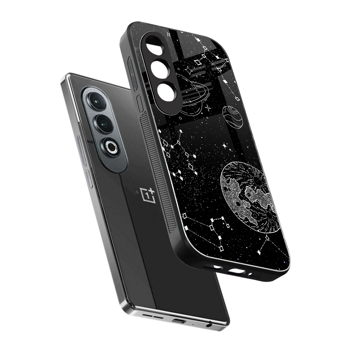 Stellar Voyage sleek oneplus nord ce 4 cover with tempered glass back and TPU edges