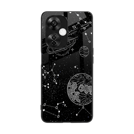 Stellar Voyage back phone cover | glass case for oneplus nord ce 3 lite