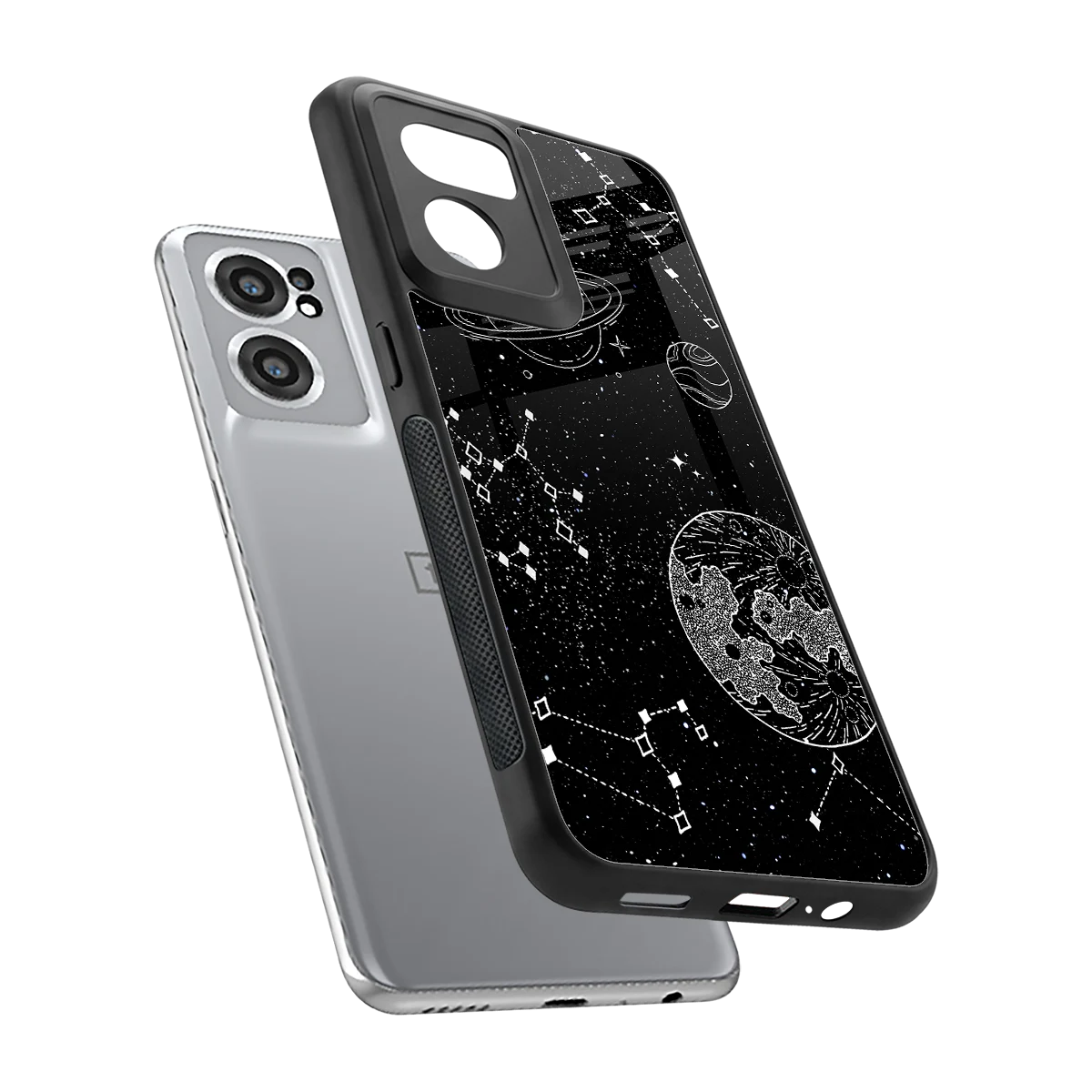 Stellar Voyage sleek oneplus nord ce 2 cover with tempered glass back and TPU edges